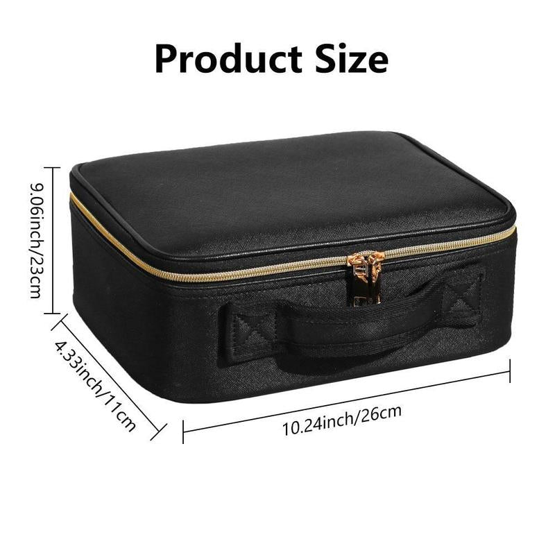 Travel Cosmetic Bag with LED Lighting (3 settings) with Rechargeable Accessory Box