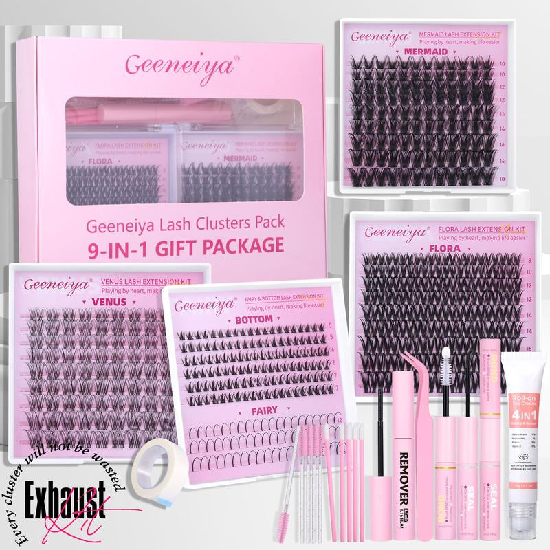 Geeneiya 5 Styles Lash Extension Clusters Kit (Mermaid/ Venus/ Flora/ Bottom/Fairy) 