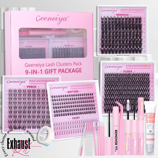 Geeneiya 5 Styles Lash Extension Clusters Kit (Mermaid/ Venus/ Flora/ Bottom/Fairy) 