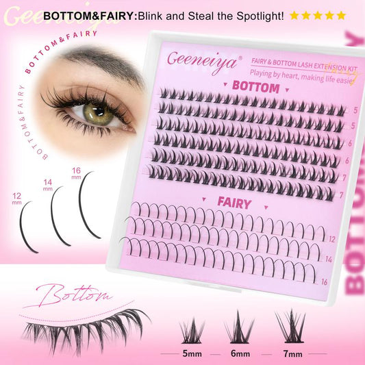 Geeneiya 5 Styles Lash Extension Clusters Kit (Mermaid/ Venus/ Flora/ Bottom/Fairy) 