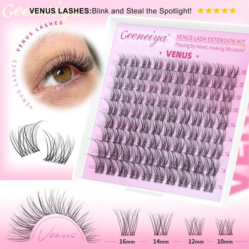 Geeneiya 5 Styles Lash Extension Clusters Kit (Mermaid/ Venus/ Flora/ Bottom/Fairy) 