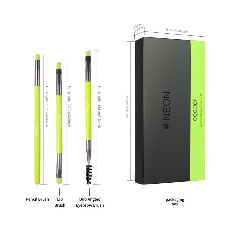  10 Piece Makeup Brush set by Docolor  (Neon Green)